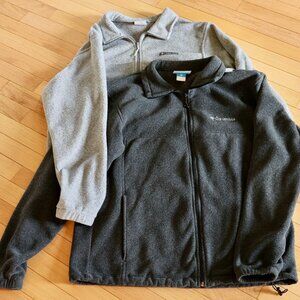 Two (2) Columbia Steens Mountain 2.0 Large Gray Full Zip Fleece Jackets